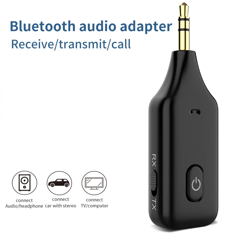 

Bluetooth 3.5mm Aux Receiver Transmitter 2in1 Wireless Stereo Audio Adapter with Handsfree Microphone for TV Laptop Car Speaker