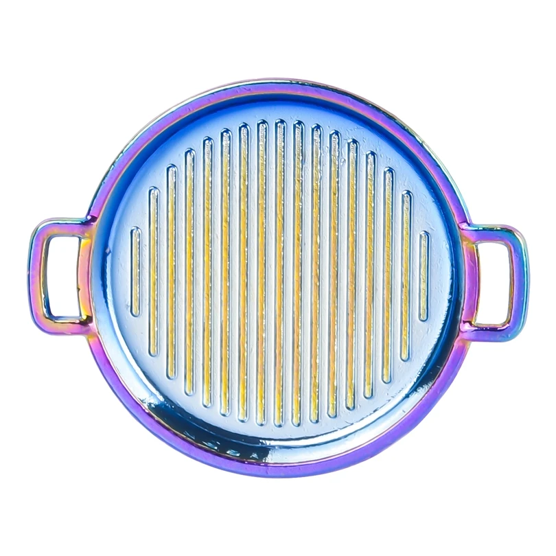 

3pcs/Lot Rainbow Color Round Baking Pan Double Handle Kitchenware Pot Cooking Kitchen Charms Alloy Pendants For Jewelry Making