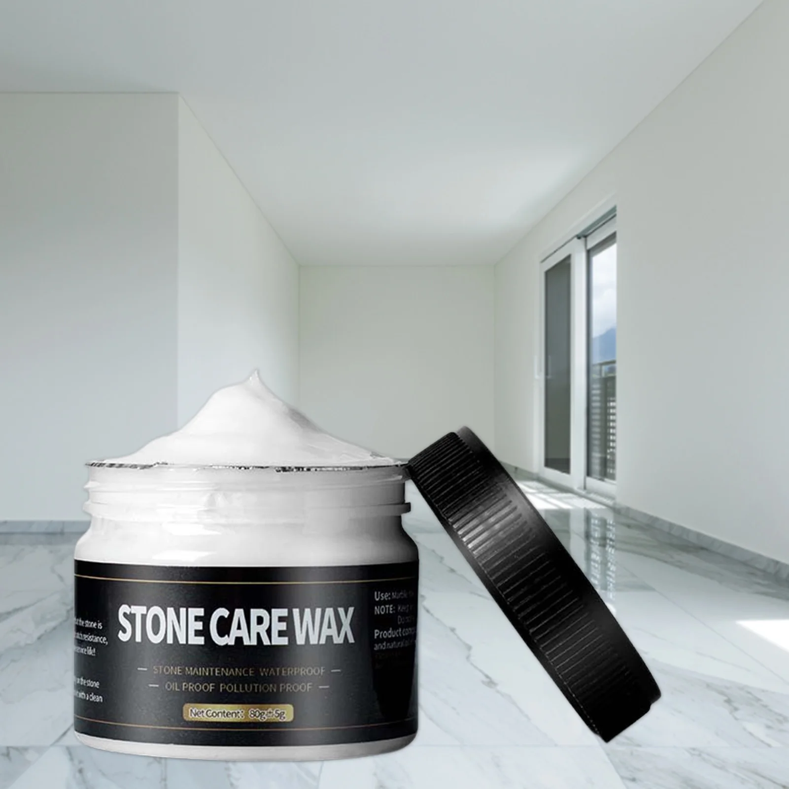 

Marble, Quartz Stone, Granite Polishing Wax Stone Care Wax Stone Maintenance Glazing Floor Wax Paste Wax Tile Wax 80g