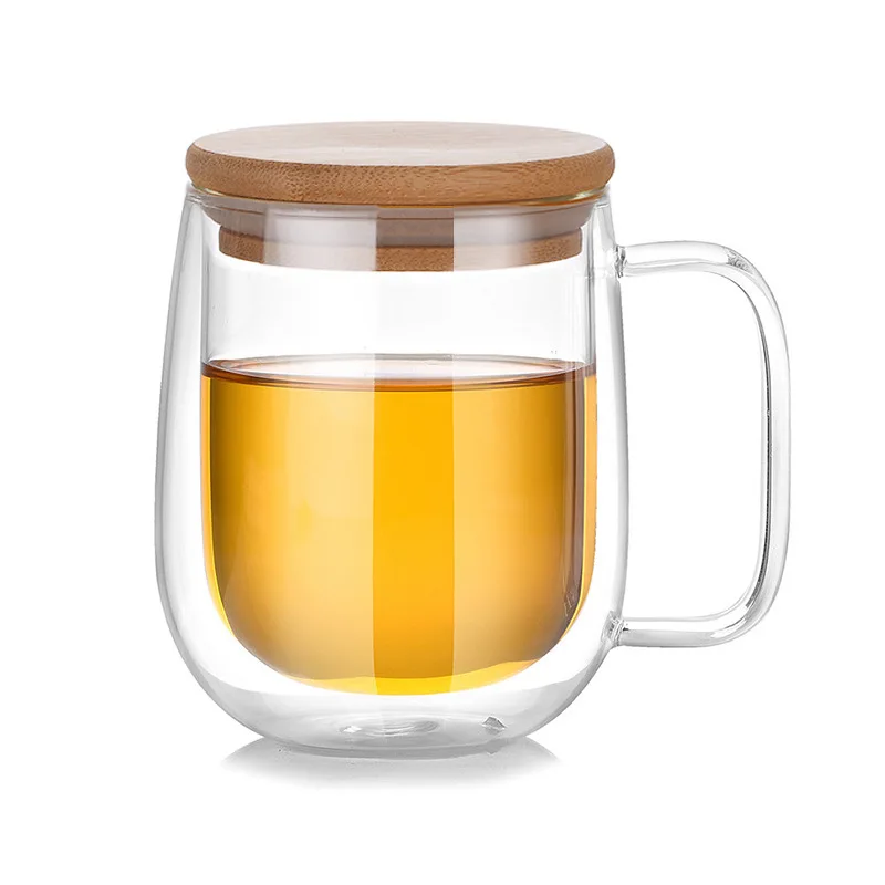 

Термостойкая двухслойная чашка для воды, прозрачная стеклянная кофейная чашка, домашняя простая чашка для молока с большим животом