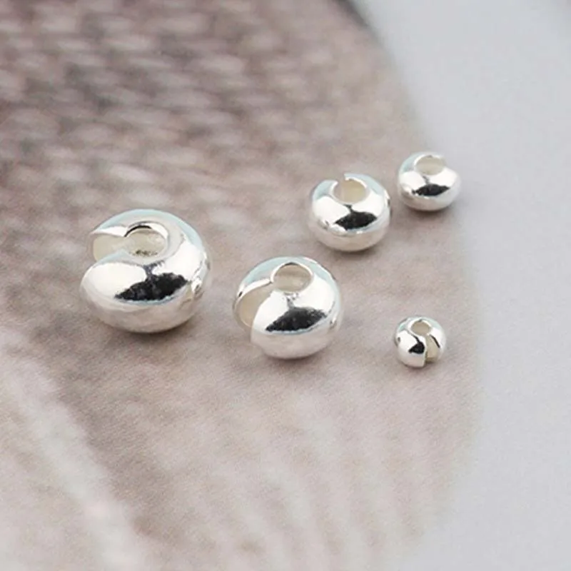 Подлинная реальная твердая зеркальная Серебряная шапочка для бусин s