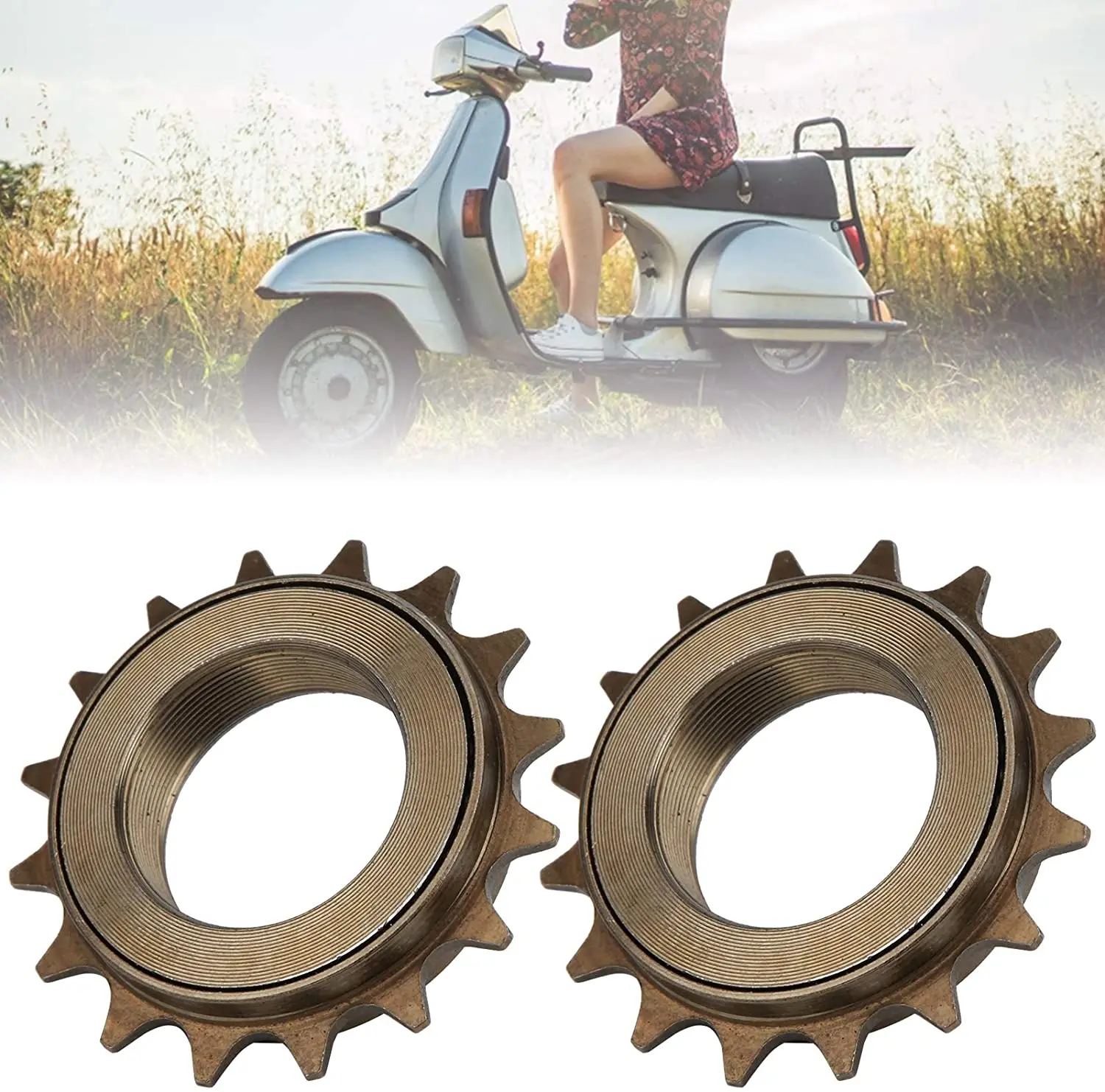 

2pcs 16 Teeth Bike Freewheel Freewheel Cassette Universal Steel Freewheel Sprocket Replacement for Bicycle Electromobile