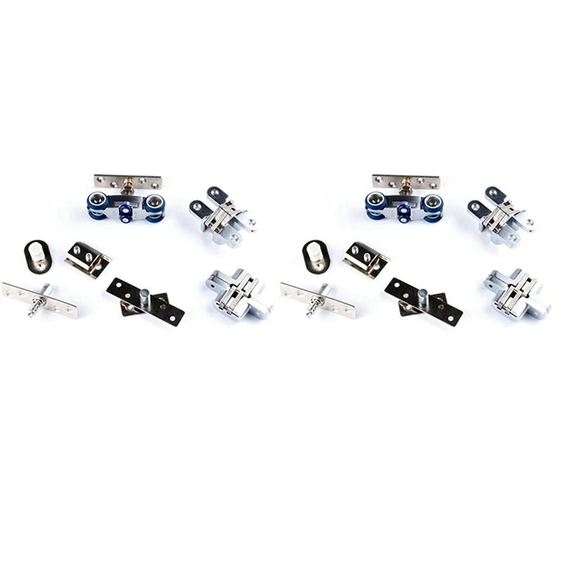 

HOT SALE 2 Set Bifold Door Hardware Wooden Sliding Door Pulley Furniture Hardware Wheel Barn Door Roller Wall Door Roller