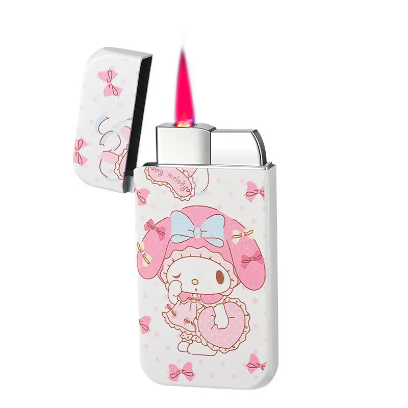 

Sanrio Melody Kulomi Jade Cinnamon Dog Red Flame Gas Windproof Lighter Cute Super Cute KTV Bar Cigarette Lighter Wholesale