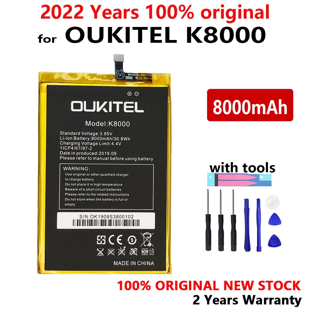 

New 100% Original 8000mAh Phone Battery For Oukitel K8000 Backup Phone High Quality Batteries With Tools+Tracking Number