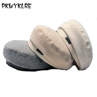 beret womens spring and autumn fashion letter labeling wild painter hat drawstring adjustable casual hong kong style hat