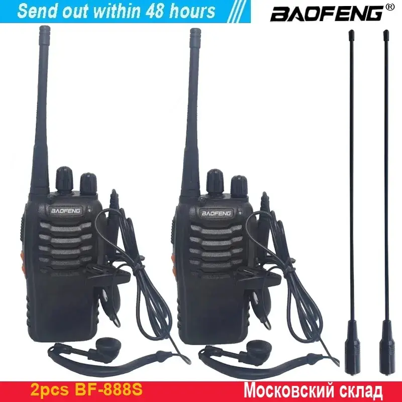 

2Pcs/Lot Baofeng BF-888S Walkie Talkie Two-way Radio Set BF 888s UHF 400-470MHz 16CH Walkie-talkie Radios Transceiver