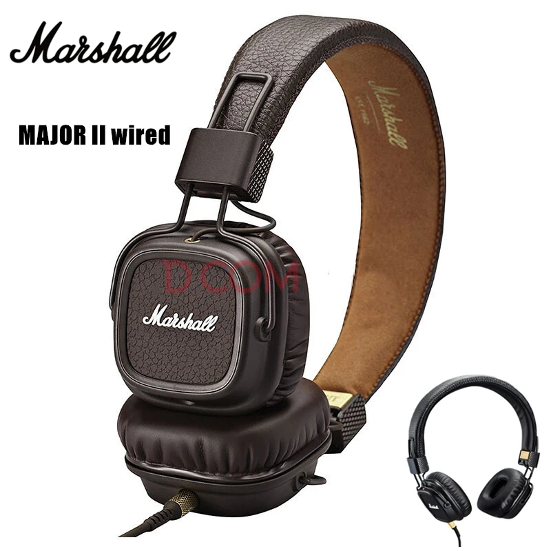 Original Marshall MAJOR II wired 3.5mm Headphones Classic Earphones Deep Bass Foldable Pop Rock retro Music Headset with mic