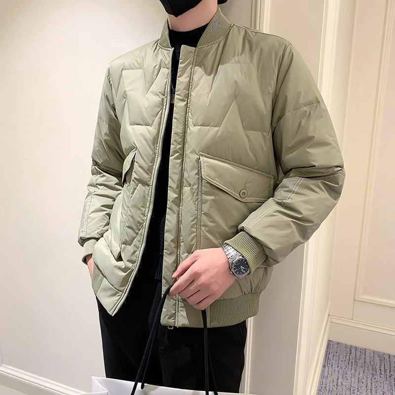 2022 Winter Light Thin Duck Down Jackets Men Korean Fashion Slim Casual Short Down Coats Warm Parkas Outdoor Windproof Jacket