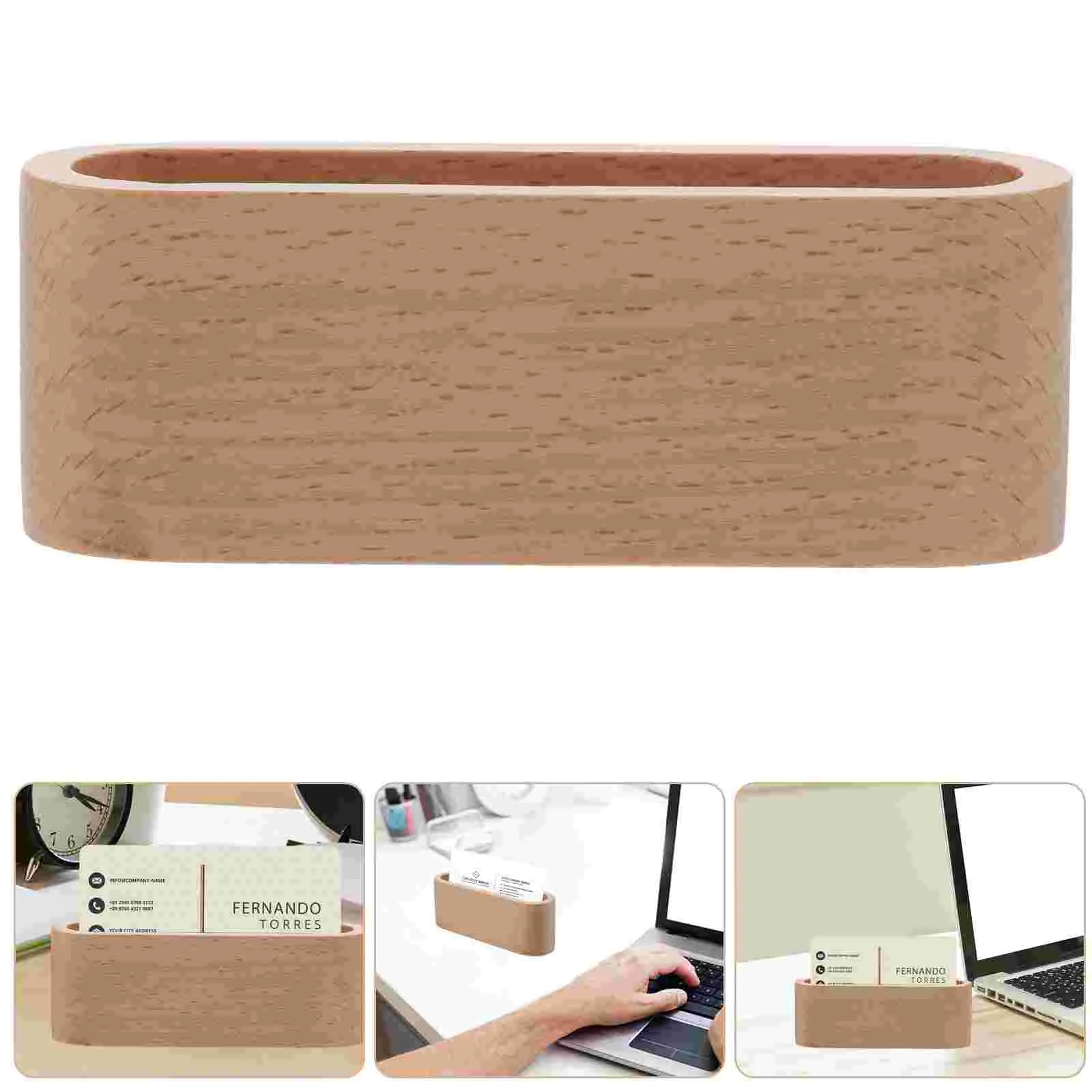 

Wooden Business Cards Holder Name Cards Container Cards Storage Holder Office Supply