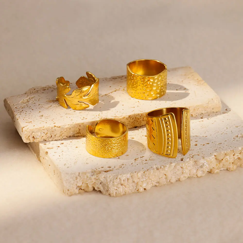 Кольцо из нержавеющей стали для женщин и мужчин регулируемое широкое ювелирное