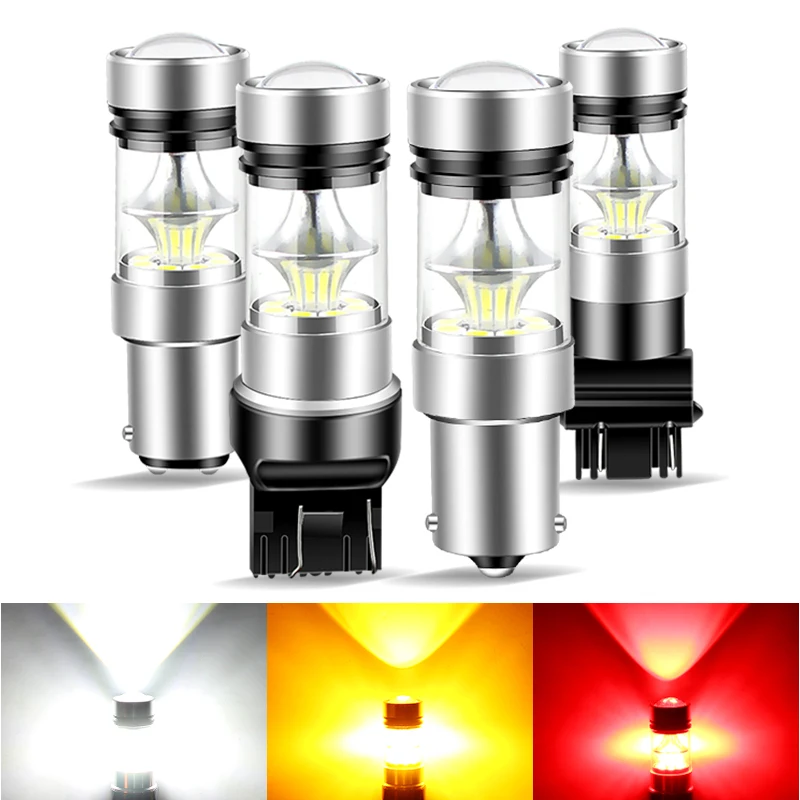 2 шт. BA15S 1156 T20 7443 W21/5W P21/5W BAY15D 1157 BAZ15D 3157 P27/7W светодиодсветодиодный фонари заднего хода, стоп-сигналы светодиодный Светодиодные Автомобильные фонари 12 В