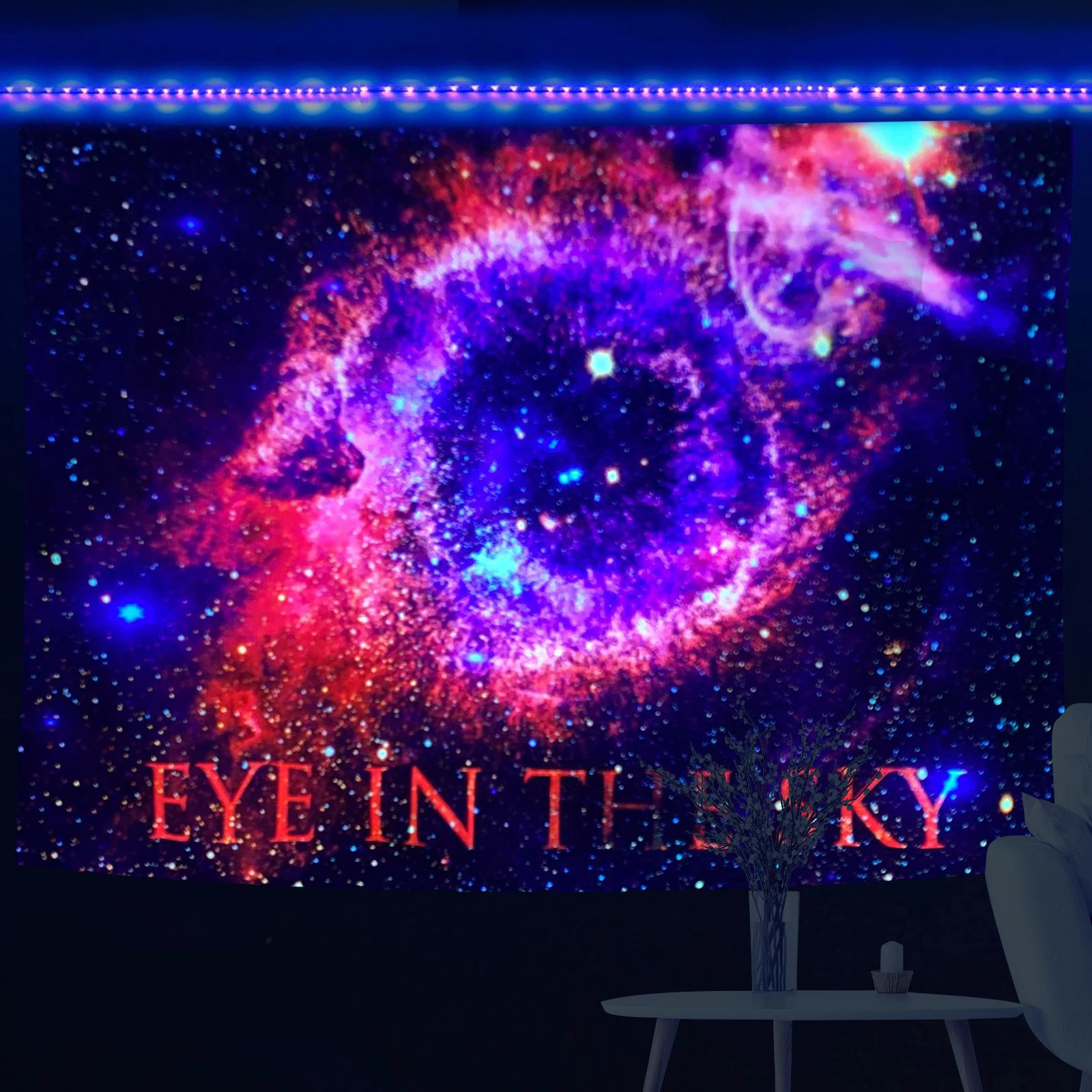 

Психоделический Небесный Глаз Туманность флуоресцентный гобелен хиппи Декор для комнаты домашний декор эстетическое украшение для спальн...