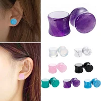new 2pc stone ear plugs gauges earrings women men ear plug flesh tunnel piercing expander ear stretcher body piercing jewelry