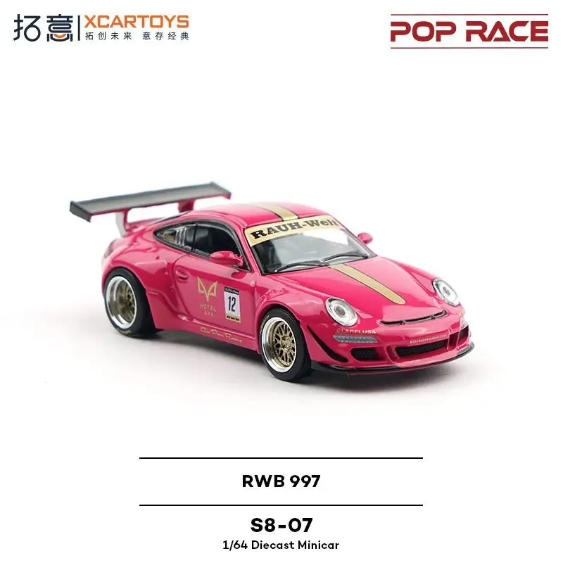 Модель гоночного автомобиля POP RACE Porsche RWB997 рубинового цвета, масштаб 164, имитация сплавного кузова, сувенир. (art.: 3920d7eeb27bf) - 3920d7eeb27bf