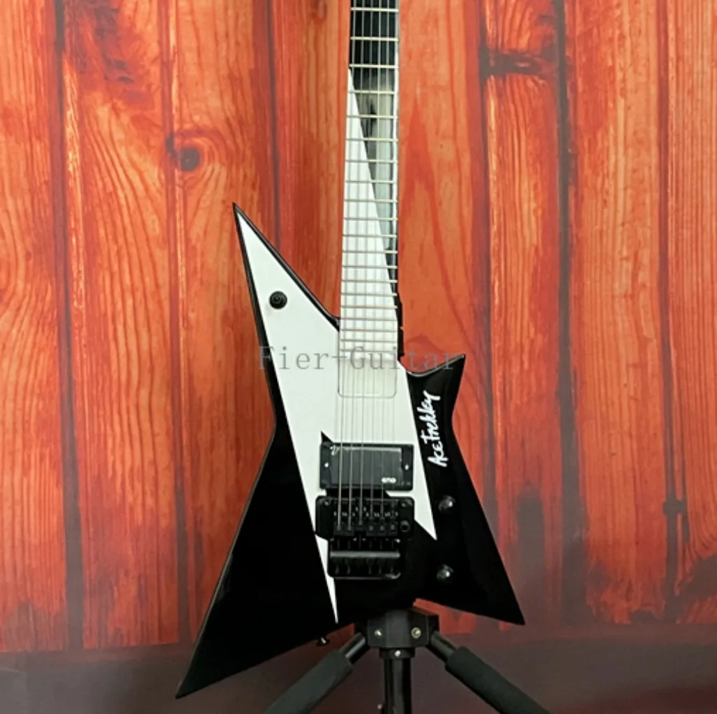 

New Arrival Black Color Solid Electric Guitar White N Rosewood Fretboard High Quality Guitar