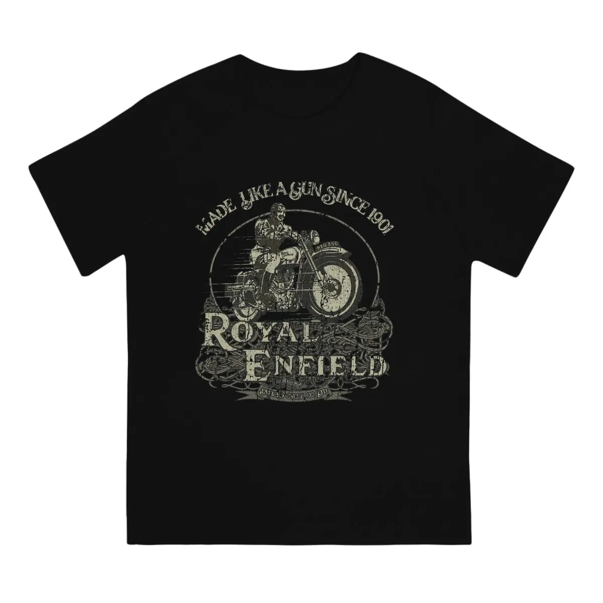 

Men Enfield Cycle Co Ltd 1901 Classic T Shirt Motorcycle Motor Race Pure Cotton Tops Funny Short Sleeve Crewneck Tees Summer