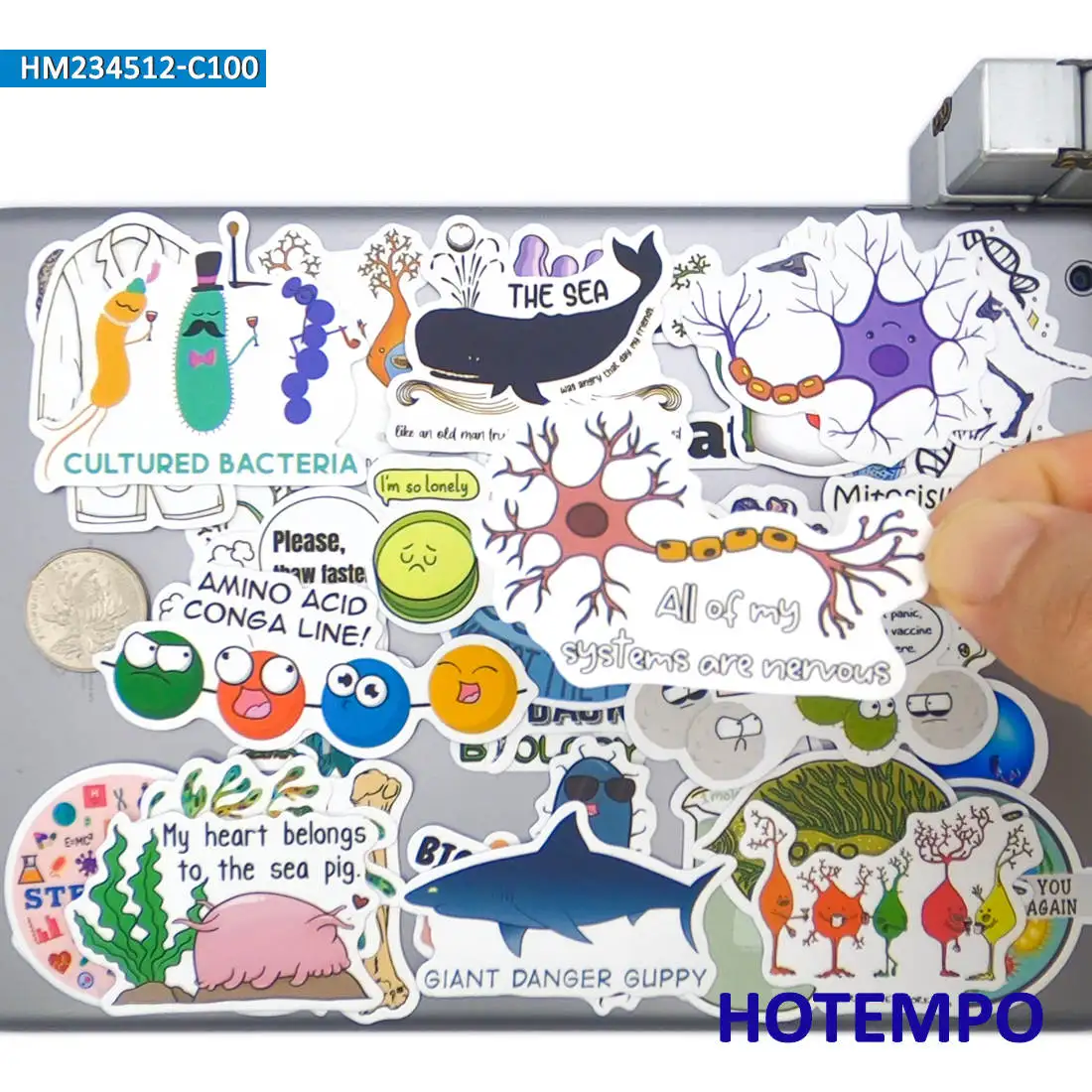50/100 шт Забавные естественнонаучные граффити Стикеры в стиле биологии для