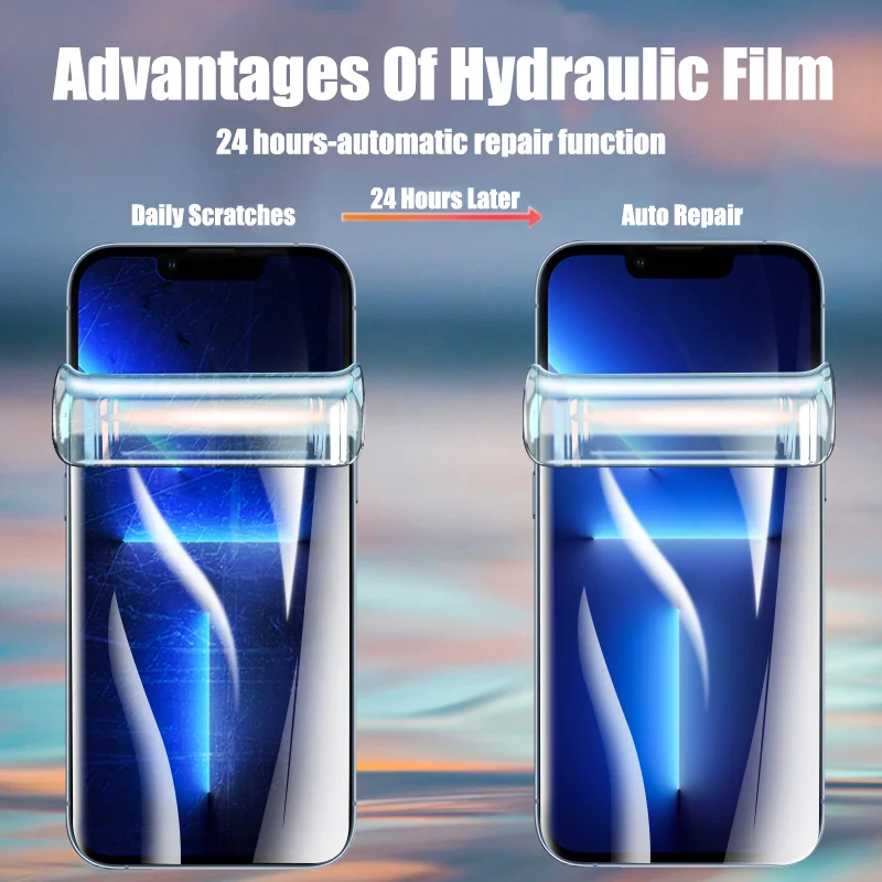 4Pcs Hydrogel Film Full Cover For iPhone 11 12 13 14 Pro Max Screen Protector For iPhone 14 8 7 Plus XR XS MAX Screen Protective