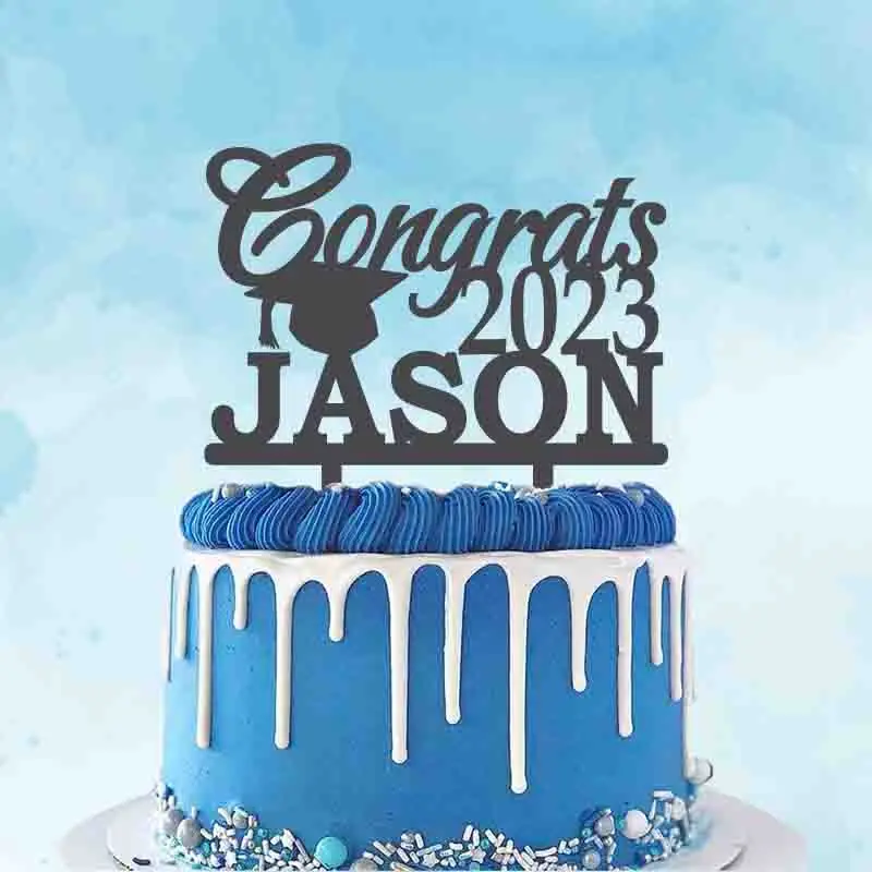 

Персонализированный Топпер для торта на выпускной, 2023, с именем на заказ, поздравления, 2023