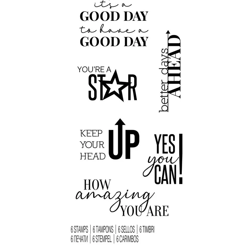 

2022 New Arrival Positive signs Transparent Clear Silicone Stamp Seal for DIY Scrapbooking Photo Album Decorative Clear Stamps