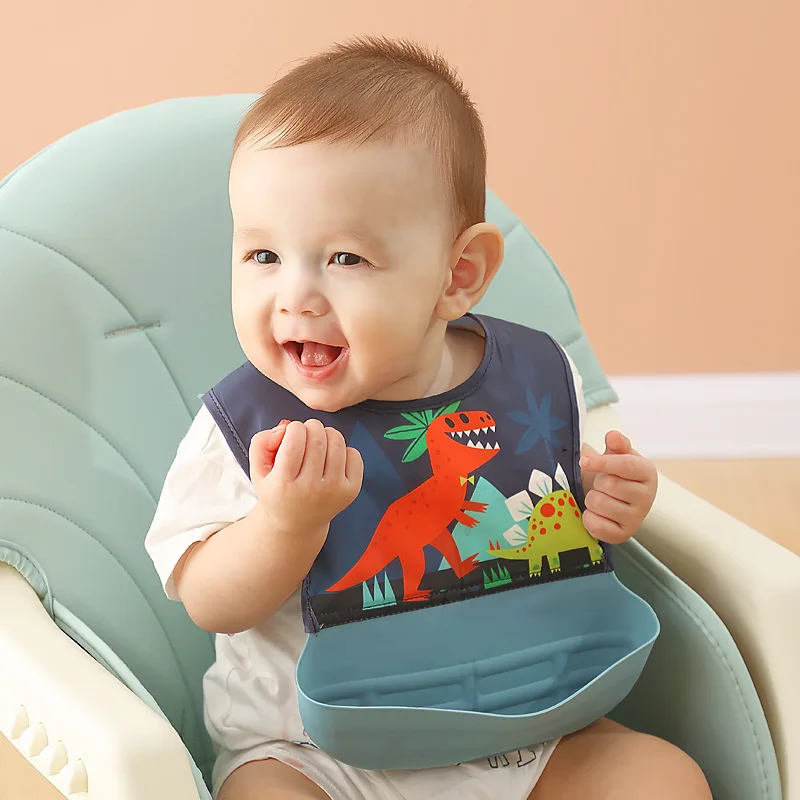 

Silicone Bib Waterproof Infant Bibs Fashionable Baby Newborn Feeding Cloth Toddle Bibs Adjustable Saliva Towel For Boys Girls