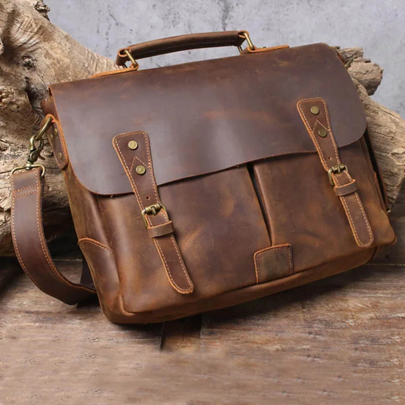 

Cow Leather Laptop Male Handbag Document Bag Luufan Men's Computer Shoulder File Soft Business Briefcase Genuine Leather Bag