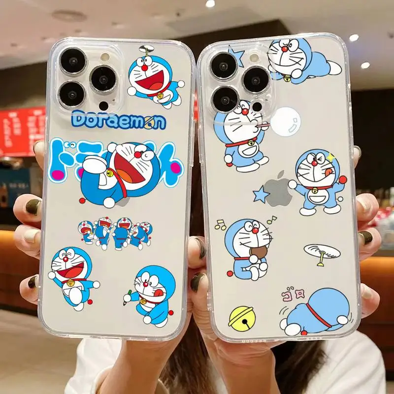 

Cartoon Doraemon Smile Phone Case For iphone 14 Plus 13 12 11 Pro Max Mini X XS XR Soft Transparent Cover