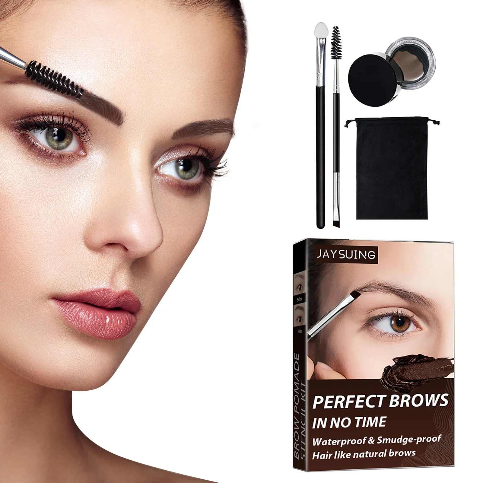 

Eyebrow Stamp Stencil Kit Waterproof and Long-Lasting Eye Brow Stamping Kit Super Easy to Use Waterproof Perfect Eyebrow Kit