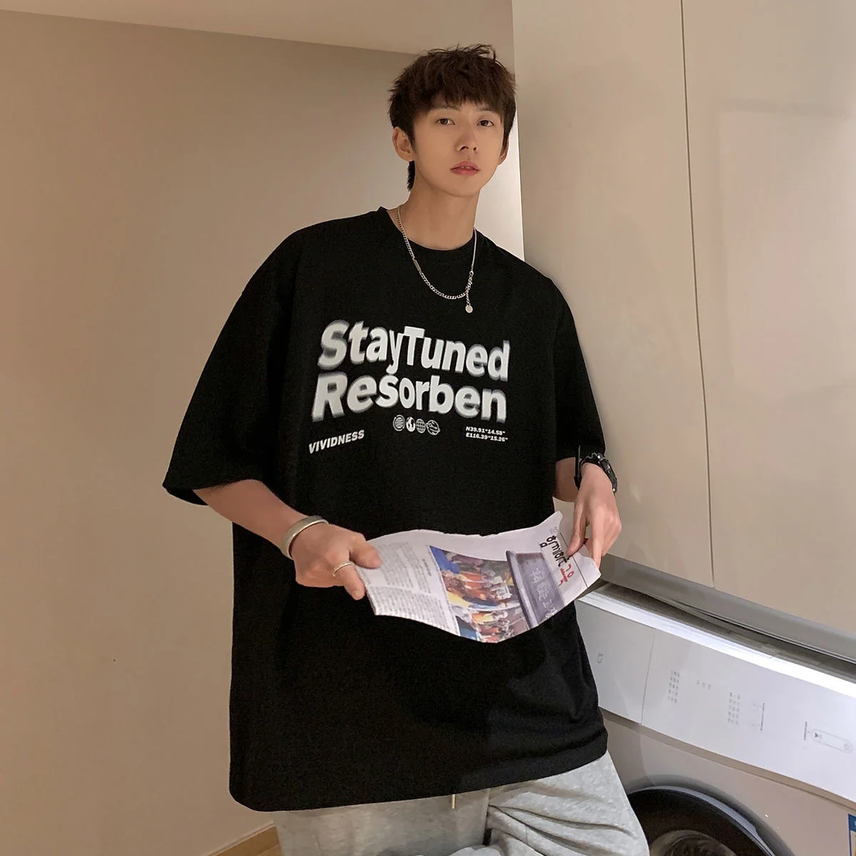 Мужская футболка оверсайз Privathinker с круглым вырезом и коротким рукавом модная