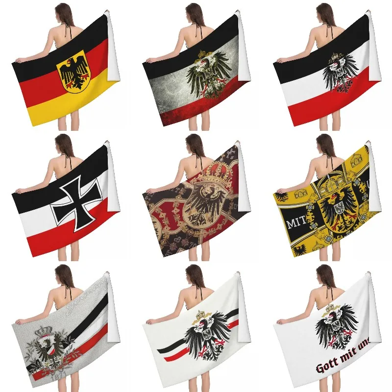 

Индивидуальное быстросохнущее пляжное банное полотенце из микрофибры, воздухопроницаемые немецкие патриотические полотенца для сауны и ванной