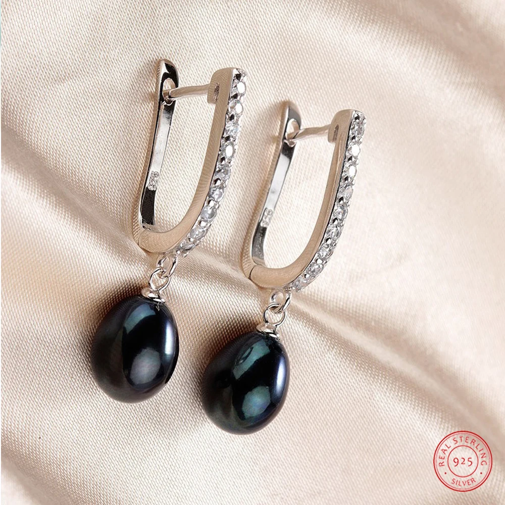 

925 Sterling Silver Pearl Earrings Women's New Fashion Diamond Pearl Earrings S925 Personalized Wedding Banquet Jewelry Earrings
