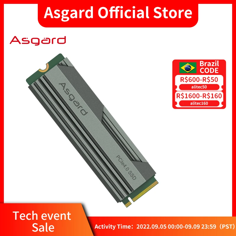 Asgard M.2 Pcle 4.0 Nvme Ssd AN4 Solid State Harde GEN4X4 M.2 2280 1Tb 2Tb Interne Harde Schijf voor Desktop Ssd