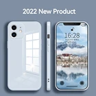 Чехол из жидкого стекла для iPhone 13, 12, mini, 11 Pro, XS, Max, X, XR, 6, 7, 8 Plus, SE2, устойчивый к царапинам цветной защитный чехол-накладка, защитные чехлы
