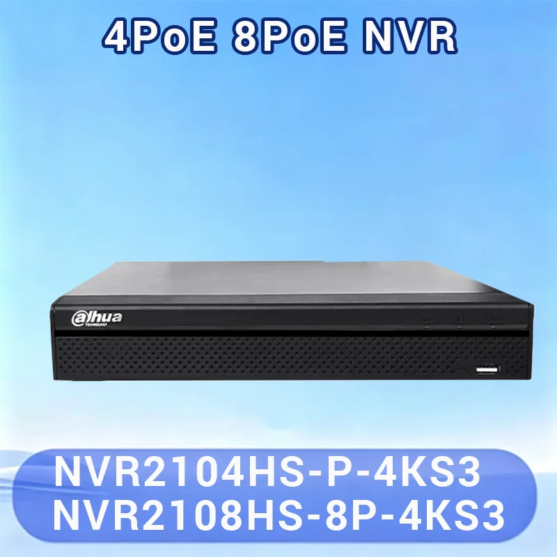 Фото Сетевой видеорегистратор Dahua 4/8 каналов, 1 HDD, PoE, Smart AI для IP-камер, система видеонаблюдения NVR2108HS-8P-4KS3 NVR2104HS-P-4KS3 №1