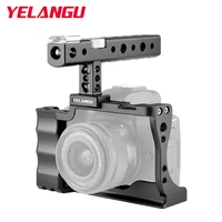 yelangu camera cage rig for canon eos m50 with top handle professional video stabilizer aluminum alloy cage for video shooting