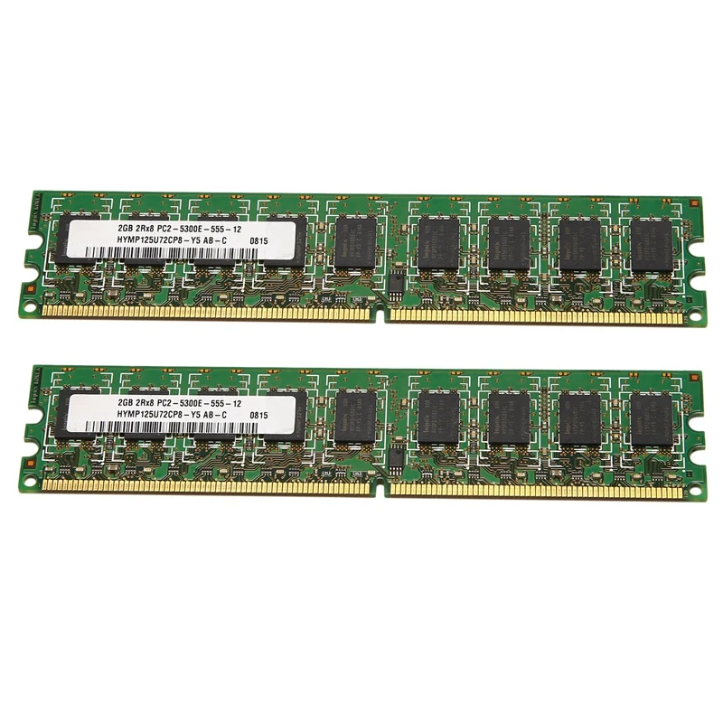 

2X 2GB DDR2 Ram Memory 667Mhz PC2 5300 ECC DIMM 240 Pins For Desktop RAM Memoria