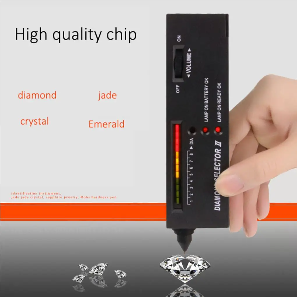 

Crystal Tester Anti-skidding LED Indicator Gemstone Tool Simple Operation Jewelry Selector Hardness Tester Pen