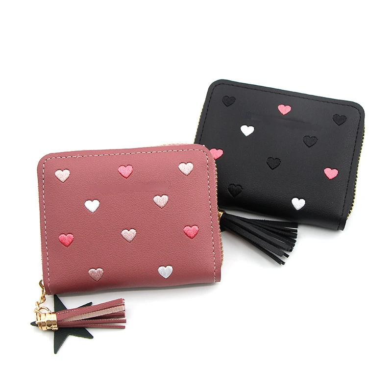 

2023 Women Wallet Ladies Mini Small Short Tassel Wallet Cute Girl Zipper Pu Leather Coin Purse Female Hand Wallet Purse cartera