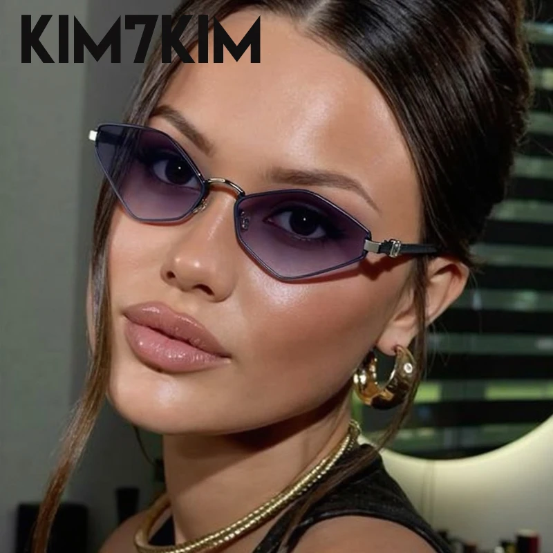 Женские многоугольные солнцезащитные очки в маленькой оправе 2022 роскошные