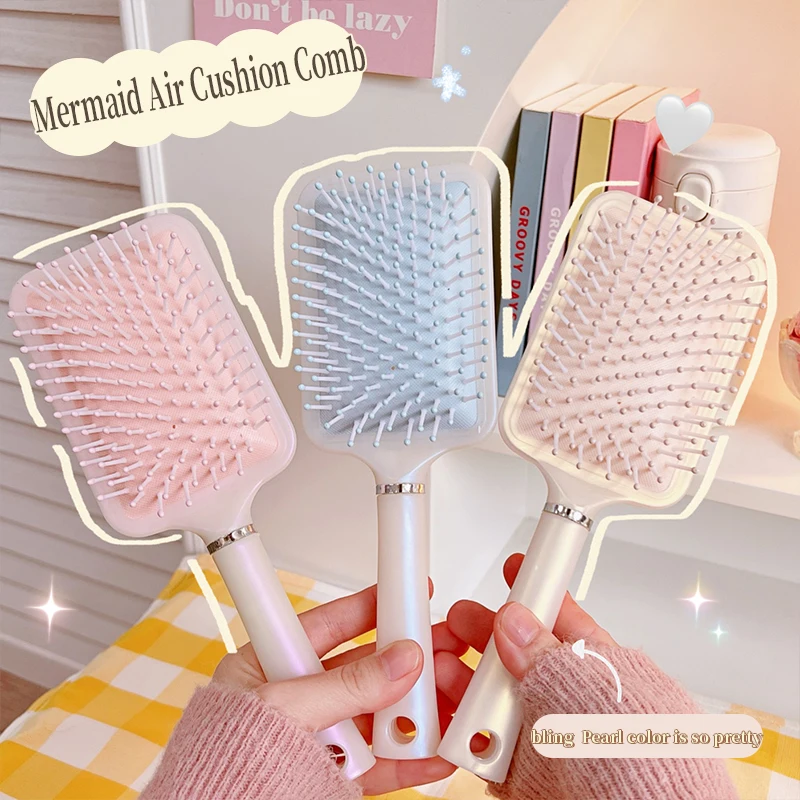 

3 Styles Massage Comb Hair Brush Air Bag Hairbrush Salon Hairdressing Straight Curly Hair Comb Women Paddle Detangler