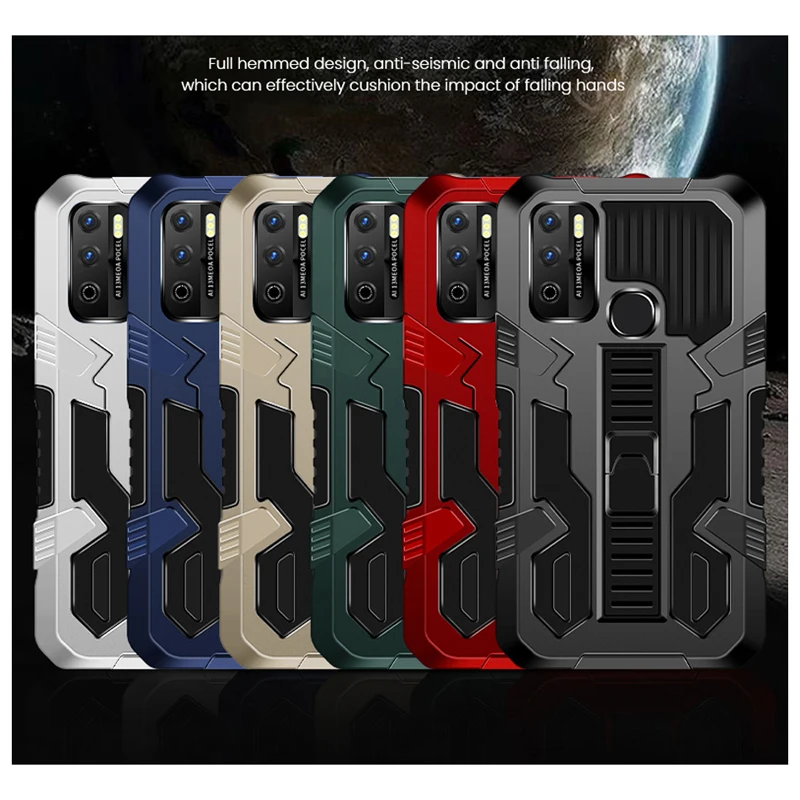 shockproof phone case for infinix hot 9play 10play 11play strong anti fall kickstand protective cover for infinix note 7 lite free global shipping