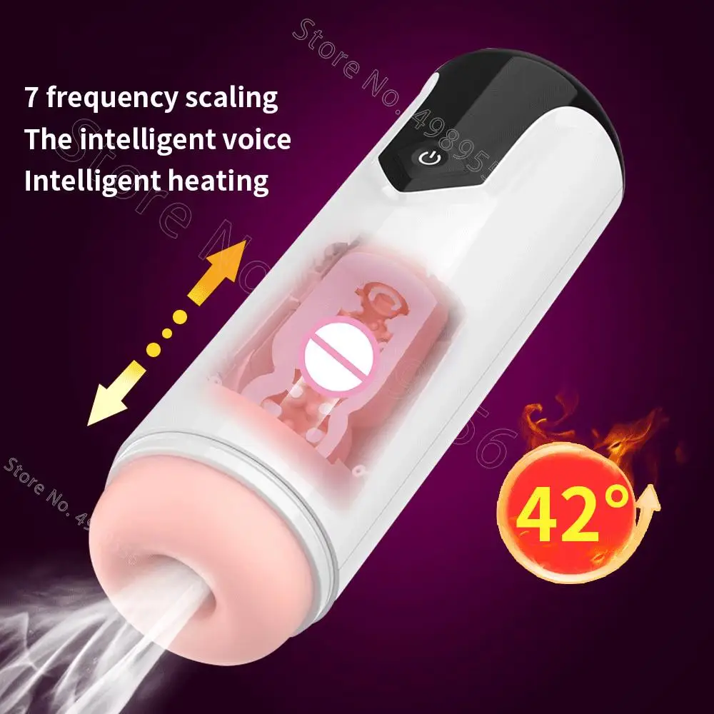 Automatic Electric Telescopic Sucking Male Masturbator Intelligent Interactive Voice Vaginal Stretch Penis Exerciser Sex Toys