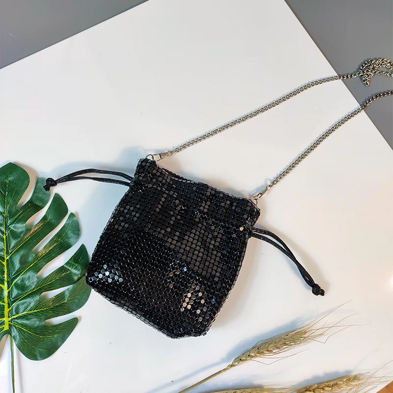 Сумка на удачу с блестками маленькая сумка женская сумка-мешок мини-сумка