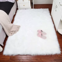 rectangle sheepskin hairy carpet faux mat seat pad fur plain fluffy soft area rug home decoration area rug living bedroom
