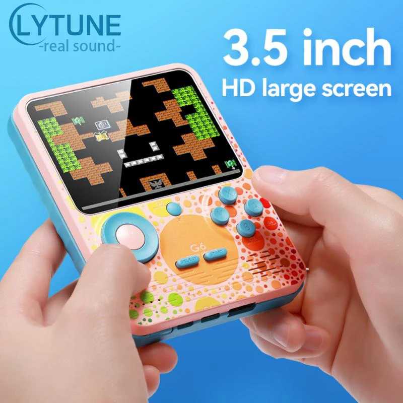 

Kids Handheld Video Game Console 3.5" Screen Game Player 666 In 1games Two Player Gamepad 6000mah Battery Charging Your Phone
