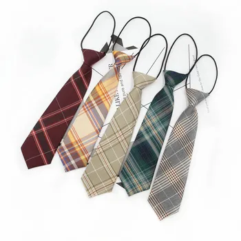 2022 Classic Shirt Necktie Women College Style JK Plaid Uniform Detachable Collars Removable Ties Apparel Accessories 2