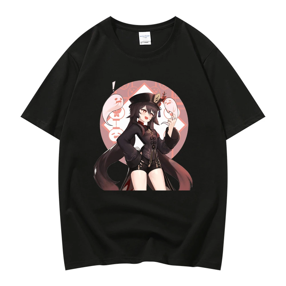

Genshin Impact Funny Cartoo T-shirt Men Women Harajuku Streetwear Tshirt Hu Tao Kawaii Unisex T Shirt Y2k Style Short Sleeve