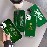 saudi arabia national flag phone case transparent soft for iphone 12 11 13 7 8 6 s plus x xs xr pro max mini