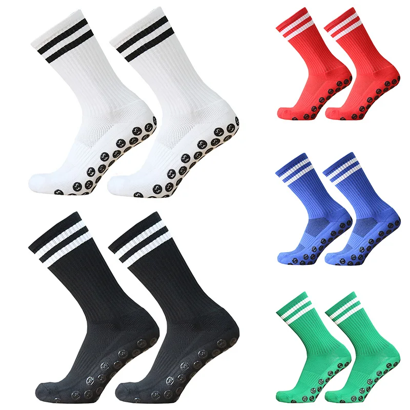 

FS Striped Football socks Silicone Anti Slip Grip Soccer Socks Men Women Sports calcetas antideslizantes de futbol